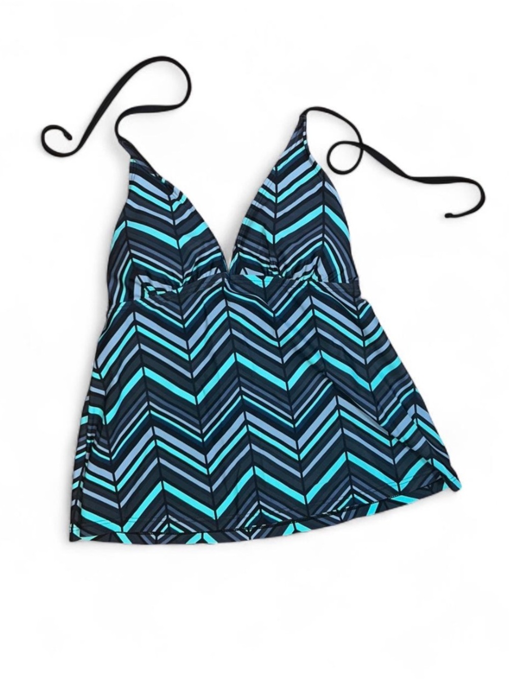 Mossimo Supply Co. Blue & Teal Striped Tankini Top